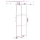 vidaXL tolóajtó vasalatokkal 76x205 cm edzett üveg&Alumínium