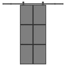 vidaXL tolóajtó vasalattal 90x205 cm edzett üveg&Alumínium