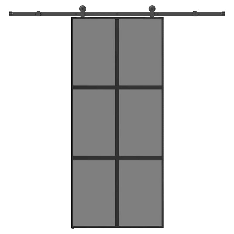 vidaXL tolóajtó vasalattal 90x205 cm edzett üveg&Alumínium