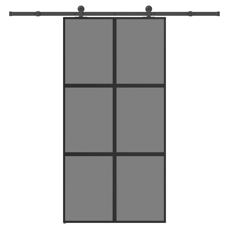 vidaXL tolóajtó vasalatokkal 102,5x205 cm edzett üveg&Alumínium