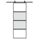 vidaXL tolóajtó vasalatokkal 76x205 cm edzett üveg&Alumínium