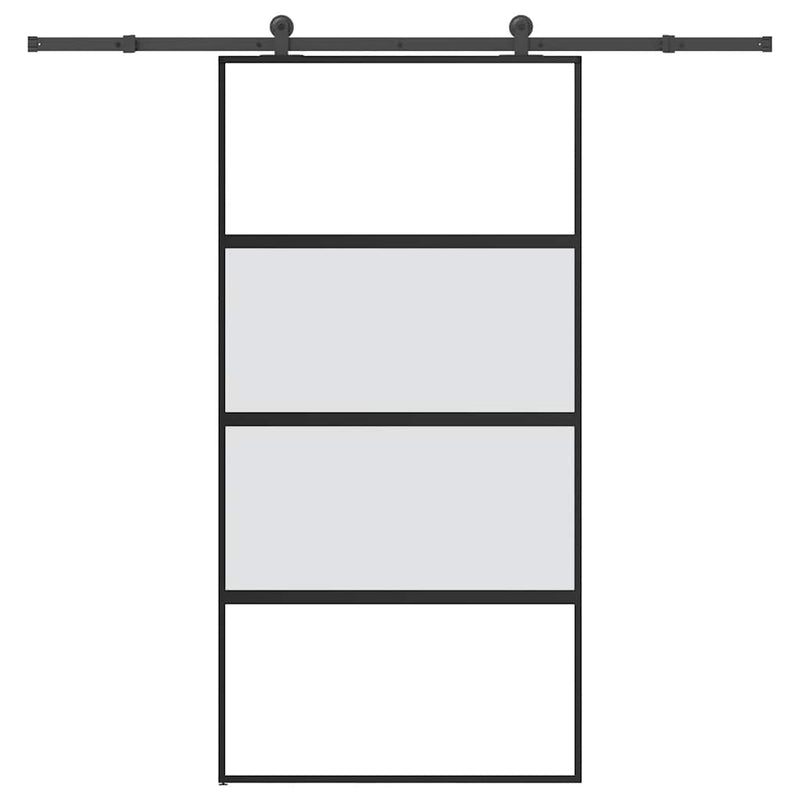 vidaXL tolóajtó vasalatokkal 102,5x205 cm edzett üveg&Alumínium