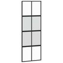 vidaXL tolóajtó vasalatokkal 76x205 cm edzett üveg&Alumínium