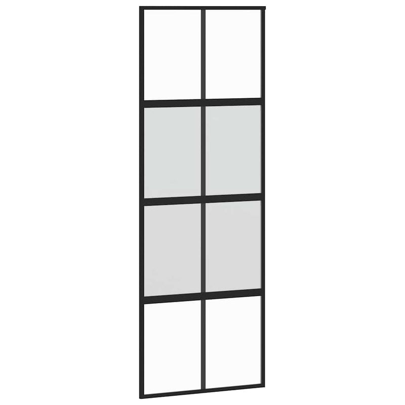 vidaXL tolóajtó vasalatokkal 76x205 cm edzett üveg&Alumínium