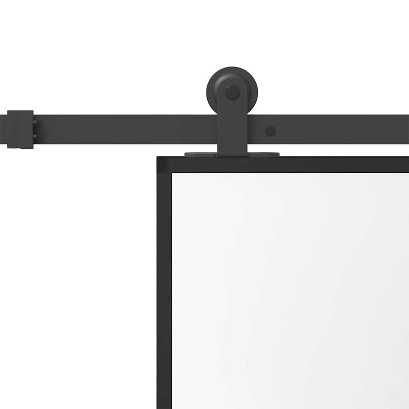 vidaXL tolóajtó vasalatokkal 76x205 cm edzett üveg&Alumínium