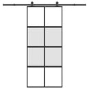 vidaXL tolóajtó vasalattal 90x205 cm edzett üveg és alumínium szett