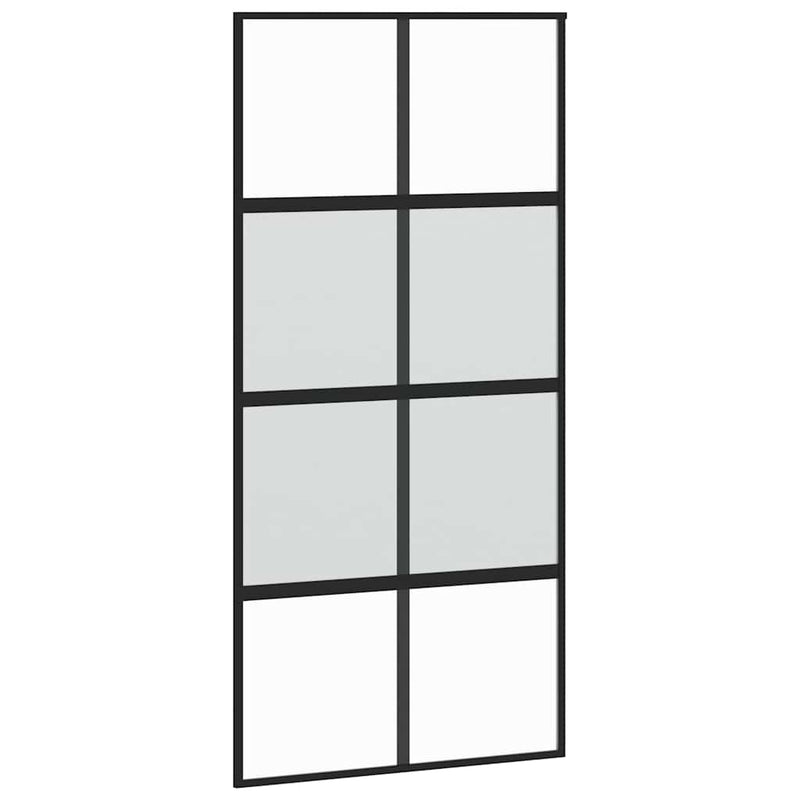 vidaXL tolóajtó vasalattal 90x205 cm edzett üveg és alumínium szett
