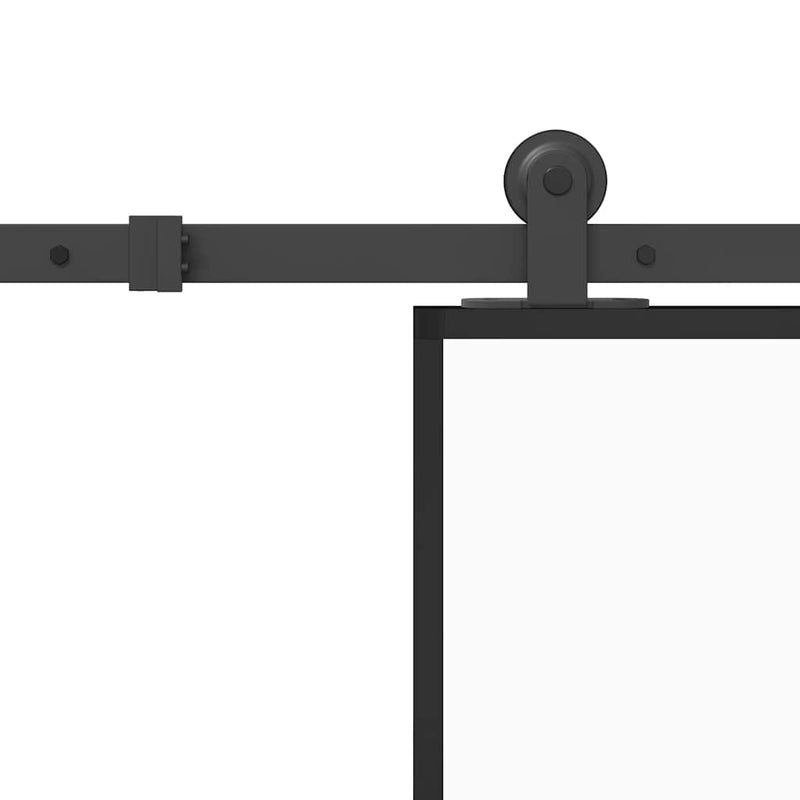 vidaXL tolóajtó vasalattal 90x205 cm edzett üveg és alumínium szett