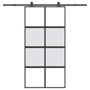 vidaXL tolóajtó vasalatokkal 102,5x205 cm edzett üveg és alumínium