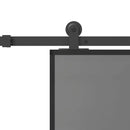 vidaXL tolóajtó vasalatokkal 76x205 cm edzett üveg&Alumínium