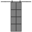 vidaXL tolóajtó vasalatokkal 76x205 cm edzett üveg&Alumínium