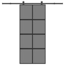vidaXL tolóajtó vasalattal 90x205 cm edzett üveg és alumínium szett