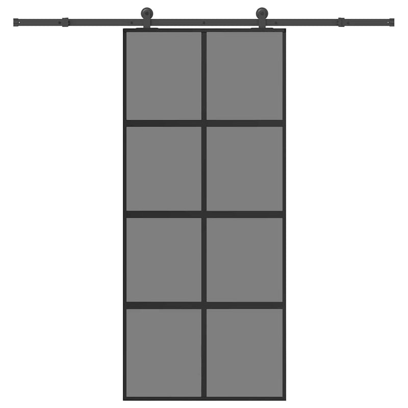 vidaXL tolóajtó vasalattal 90x205 cm edzett üveg és alumínium szett