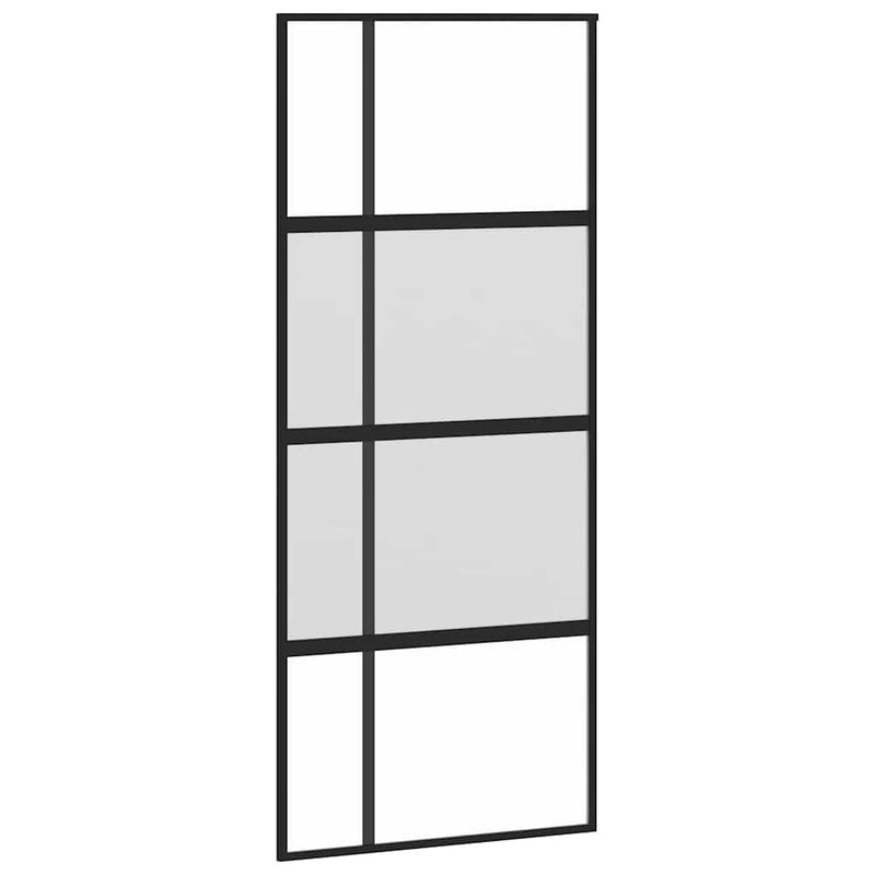 vidaXL tolóajtó vasalattal 90x205 cm edzett üveg és alumínium szett
