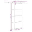 vidaXL tolóajtó vasalatokkal 102,5x205 cm edzett üveg és alumínium