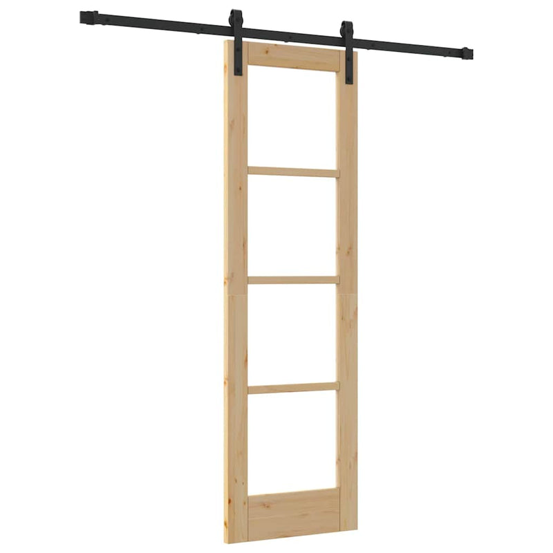 vidaXL Csúszó ajtó ORKDAL Barna 61 x 198.5 cm Tömör fenyőfa