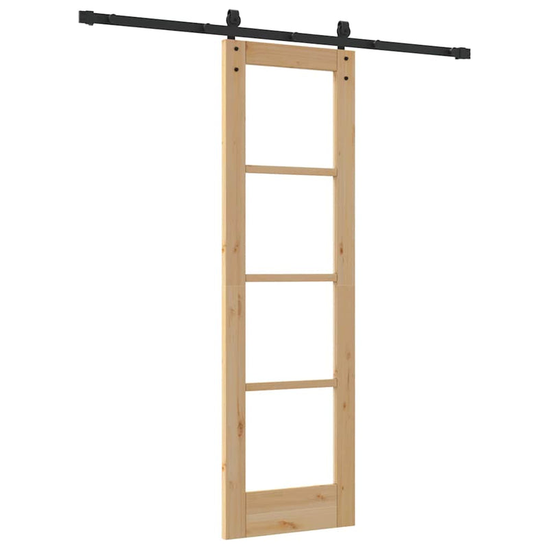 vidaXL Csúszó ajtó ORKDAL Barna 61 x 198.5 cm Tömör fenyőfa
