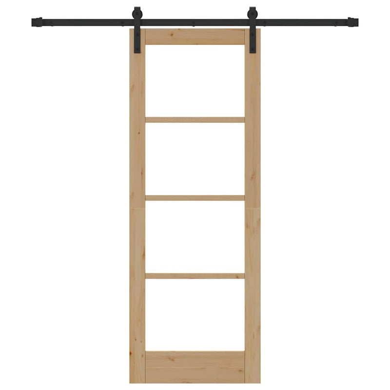 vidaXL Csúszó ajtó ORKDAL Barna 73.5 x 198.5 cm Tömör fenyőfa