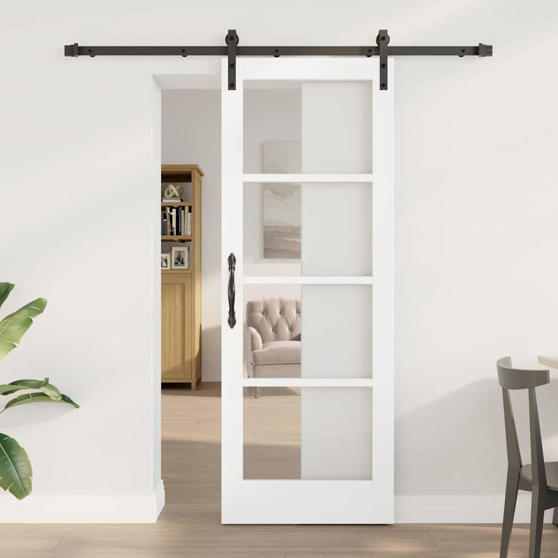 vidaXL Csúszó ajtó ORKDAL Fehér 73.5 x 198.5 cm Tömör fenyőfa