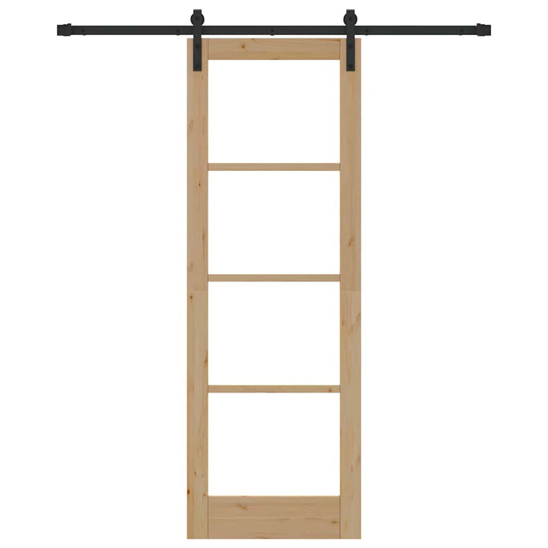 vidaXL Csúszó ajtó ORKDAL Barna 73.5 x 211 cm Tömör fenyőfa