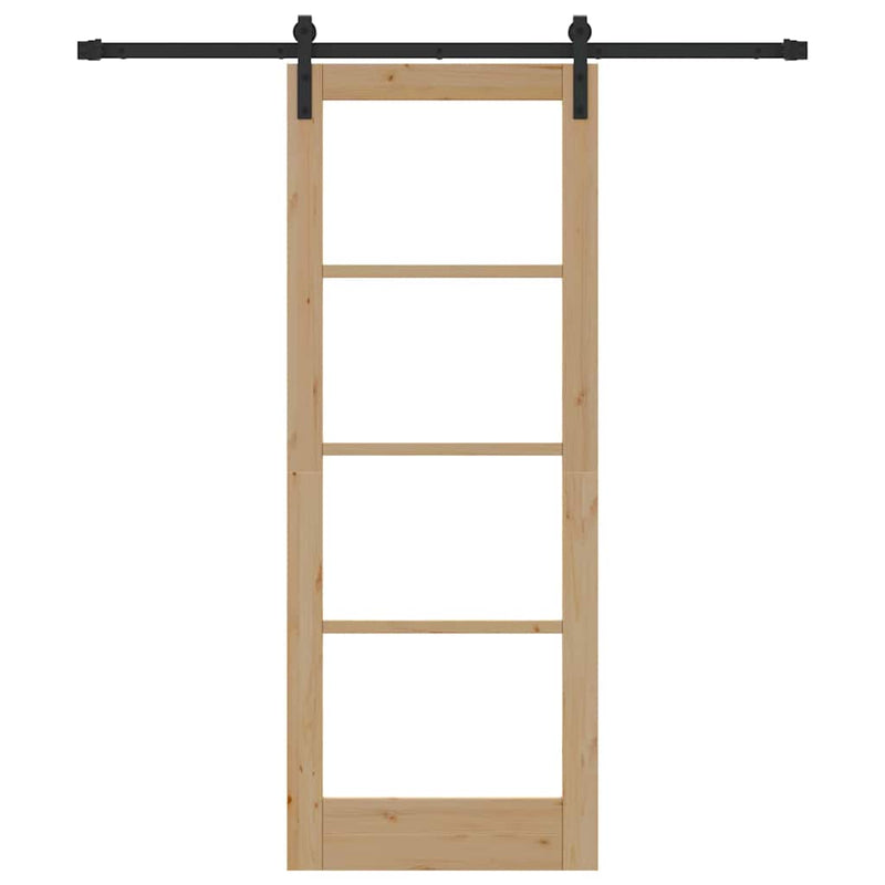 vidaXL Csúszó ajtó ORKDAL Barna 78 x 202 cm Tömör fenyőfa