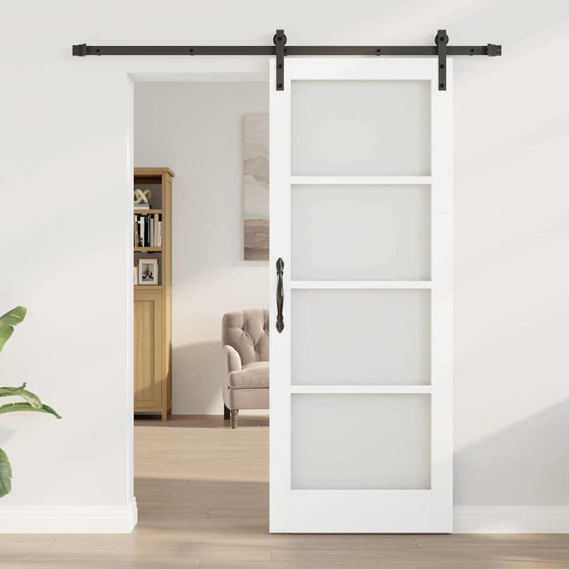 vidaXL Csúszó ajtó ORKDAL Fehér 78 x 202 cm Tömör fenyőfa