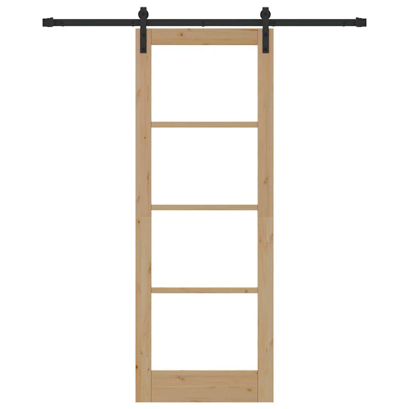 vidaXL Csúszó ajtó ORKDAL Barna 78 x 211 cm Tömör fenyőfa