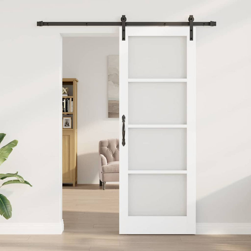 vidaXL Csúszó ajtó ORKDAL Fehér 78 x 211 cm Tömör fenyőfa