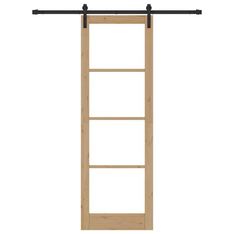 vidaXL Csúszó ajtó ORKDAL Barna 78 x 232 cm Tömör fenyőfa