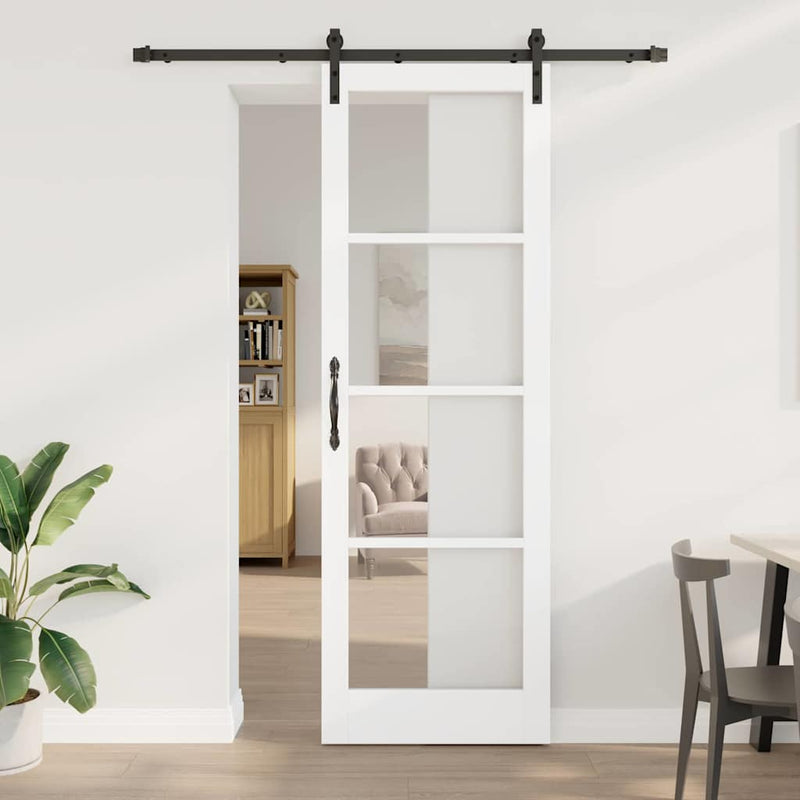 vidaXL Csúszó ajtó ORKDAL Fehér 78 x 232 cm Tömör fenyőfa