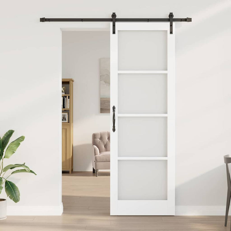 vidaXL Csúszó ajtó ORKDAL Fehér 78 x 232 cm Tömör fenyőfa