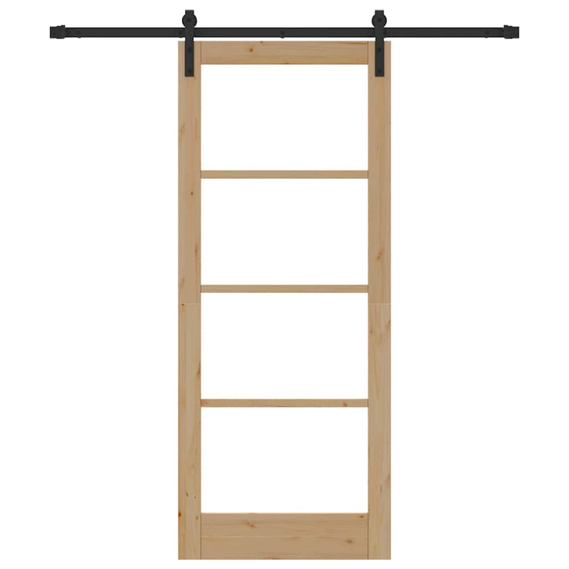 vidaXL Csúszó ajtó ORKDAL Barna 83 x 202 cm Tömör fenyőfa