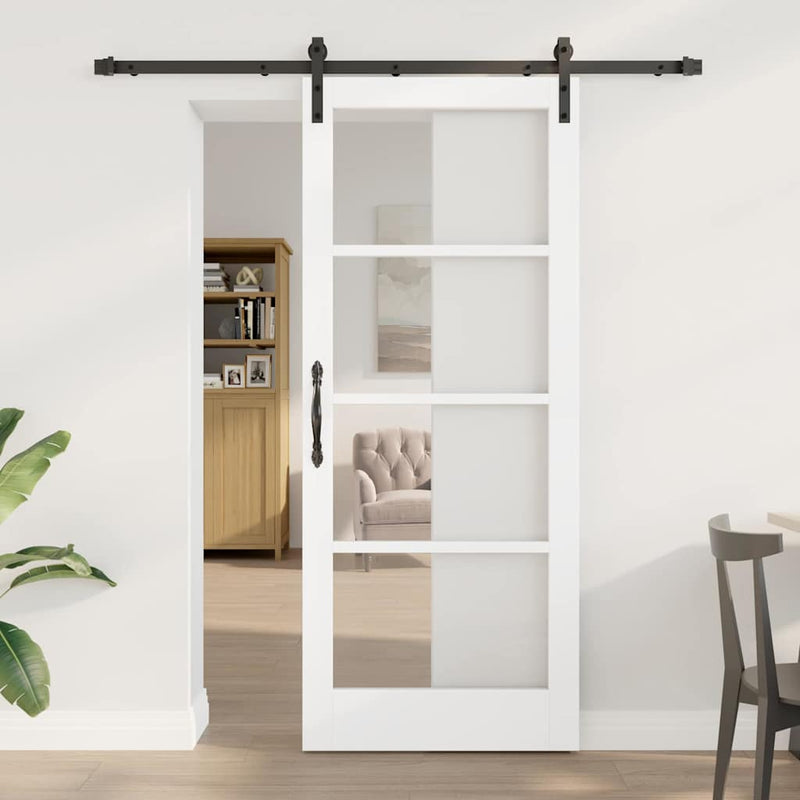 vidaXL Csúszó ajtó ORKDAL Fehér 83 x 202 cm Tömör fenyőfa