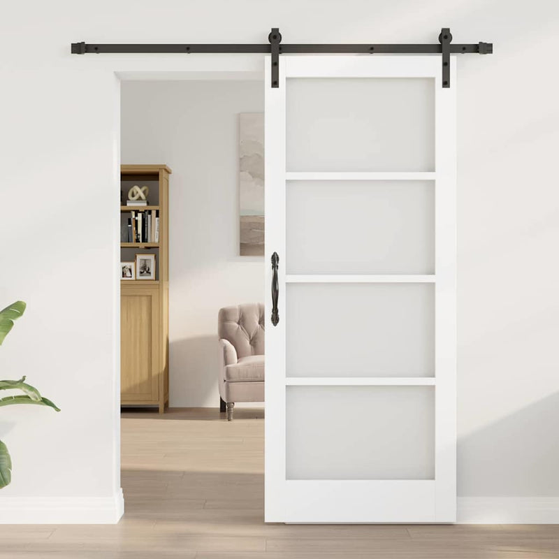 vidaXL Csúszó ajtó ORKDAL Fehér 83 x 202 cm Tömör fenyőfa
