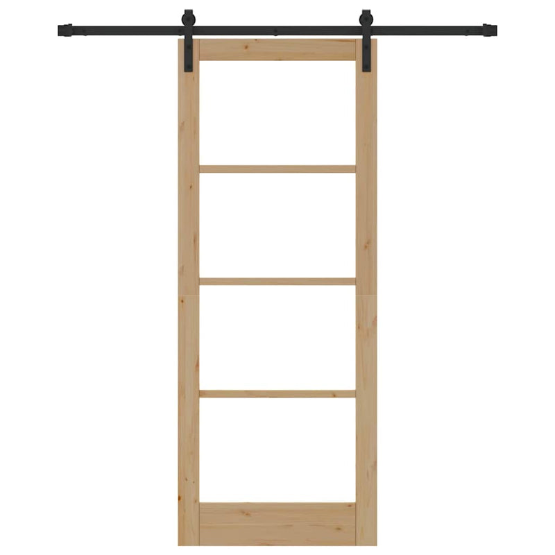 vidaXL Csúszó ajtó ORKDAL Barna 83 x 211 cm Tömör fenyőfa