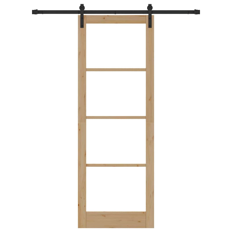 vidaXL Csúszó ajtó ORKDAL Barna 83 x 232 cm Tömör fenyőfa