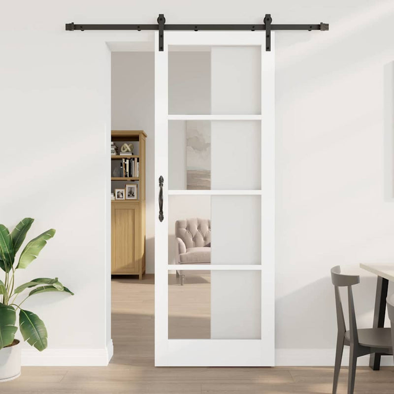 vidaXL Csúszó ajtó ORKDAL Fehér 83 x 232 cm Tömör fenyőfa