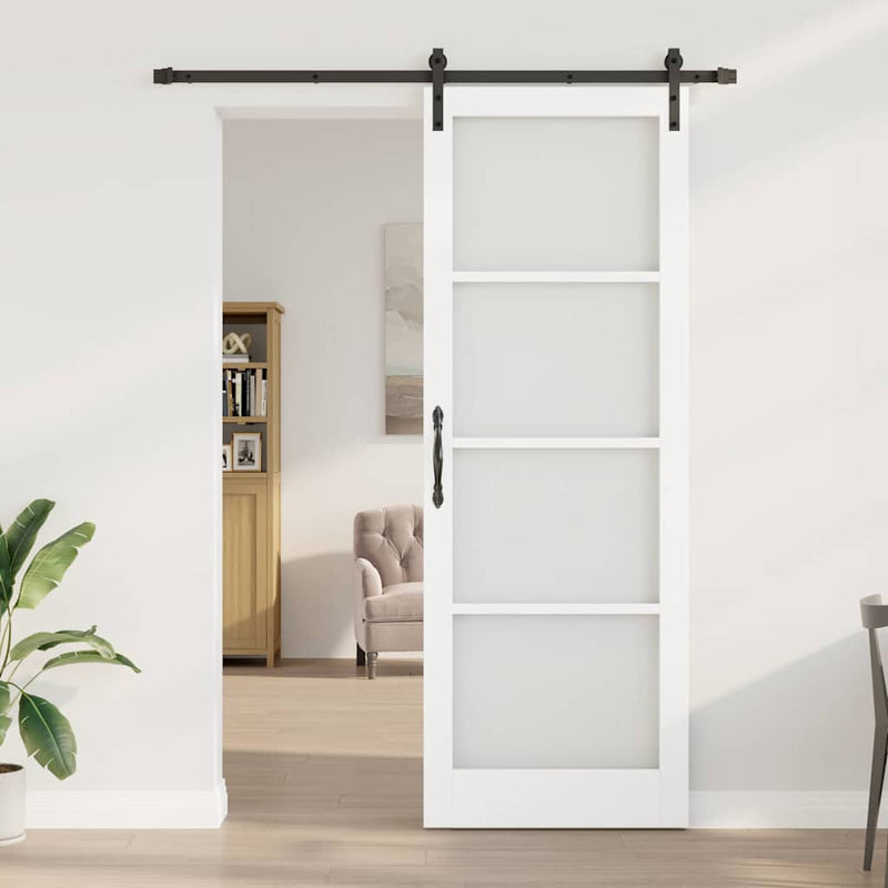 vidaXL Csúszó ajtó ORKDAL Fehér 83 x 232 cm Tömör fenyőfa