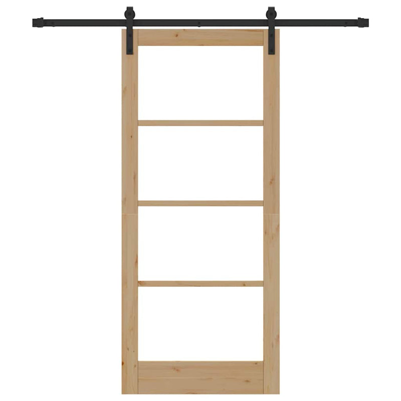 vidaXL Csúszó ajtó ORKDAL Barna 86 x 198.5 cm Tömör fenyőfa