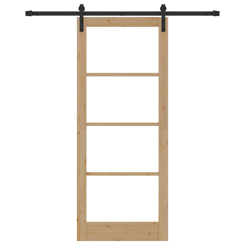 vidaXL Csúszó ajtó ORKDAL Barna 86 x 211 cm Tömör fenyőfa