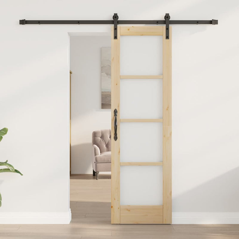 vidaXL Csúszó ajtó ORKDAL Barna 61 x 198.5 cm Tömör fenyőfa