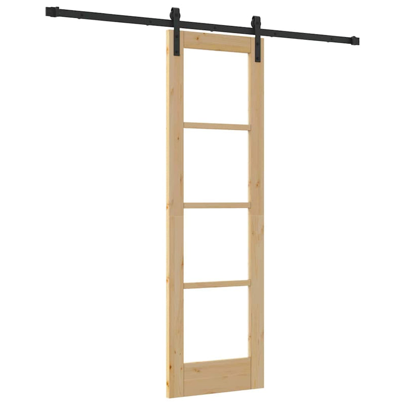 vidaXL Csúszó ajtó ORKDAL Barna 61 x 198.5 cm Tömör fenyőfa