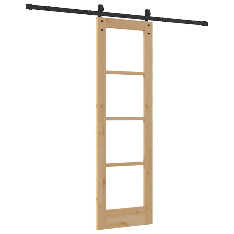 vidaXL Csúszó ajtó ORKDAL Barna 61 x 198.5 cm Tömör fenyőfa
