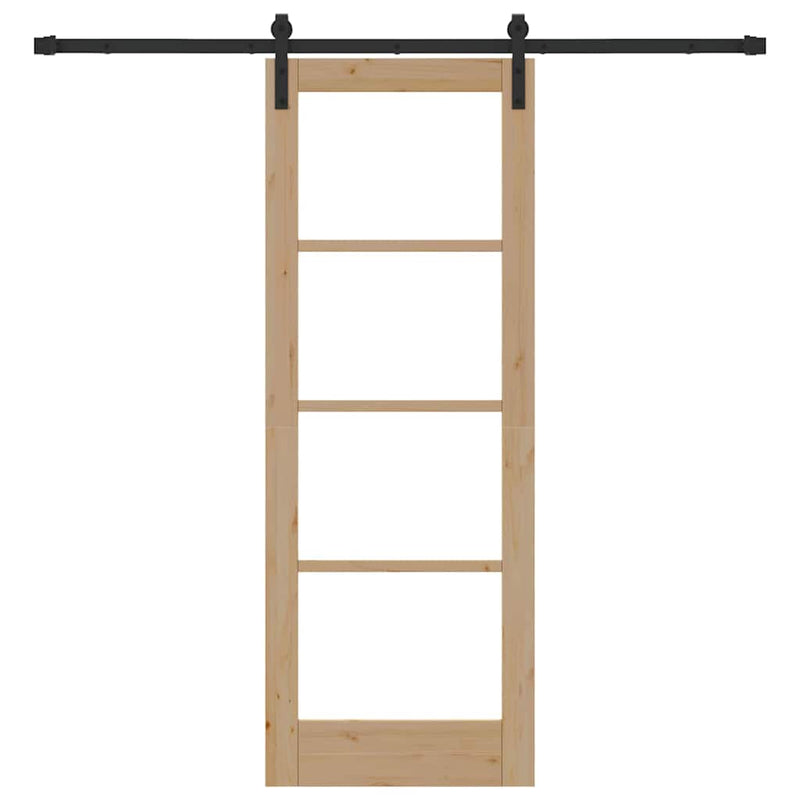 vidaXL Csúszó ajtó ORKDAL Barna 73.5 x 198.5 cm Tömör fenyőfa