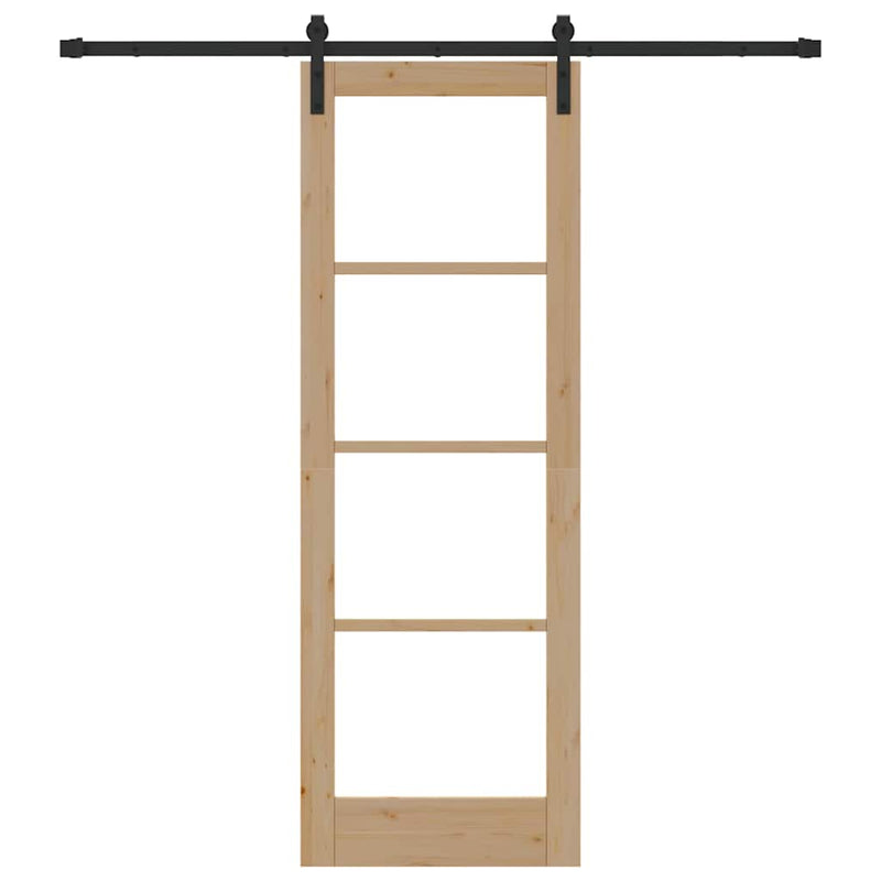 vidaXL Csúszó ajtó ORKDAL Barna 73.5 x 211 cm Tömör fenyőfa