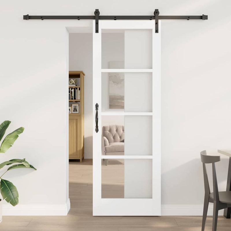vidaXL Csúszó ajtó ORKDAL Fehér 73.5 x 211 cm Tömör fenyőfa