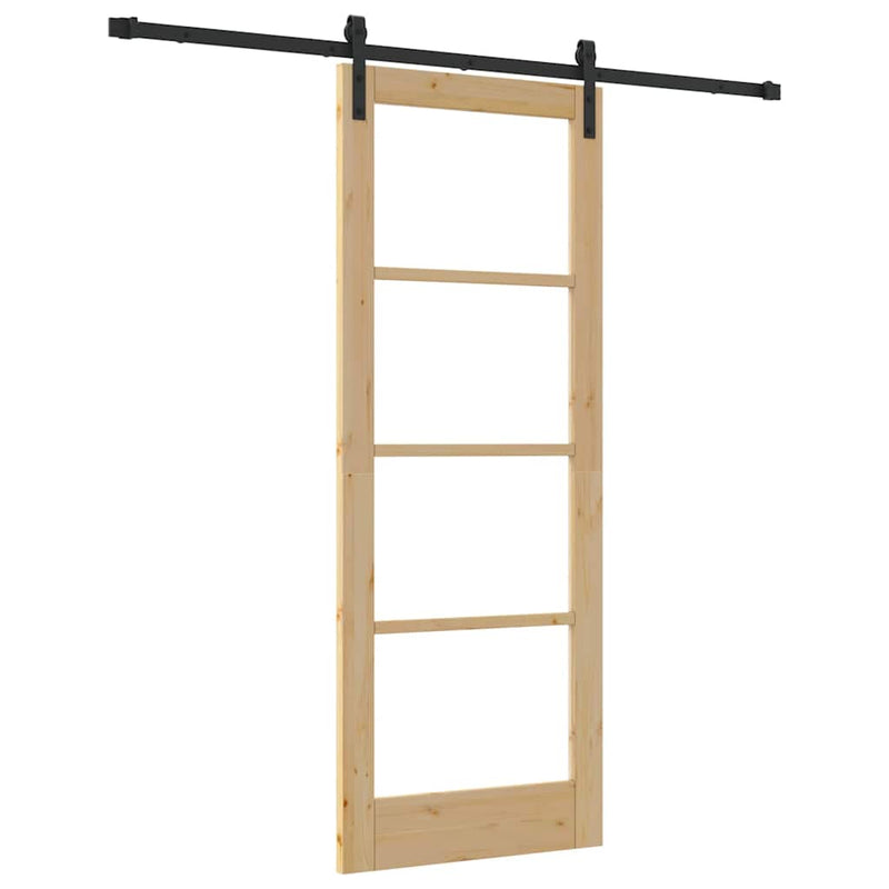 vidaXL Csúszó ajtó ORKDAL Barna 78 x 202 cm Tömör fenyőfa