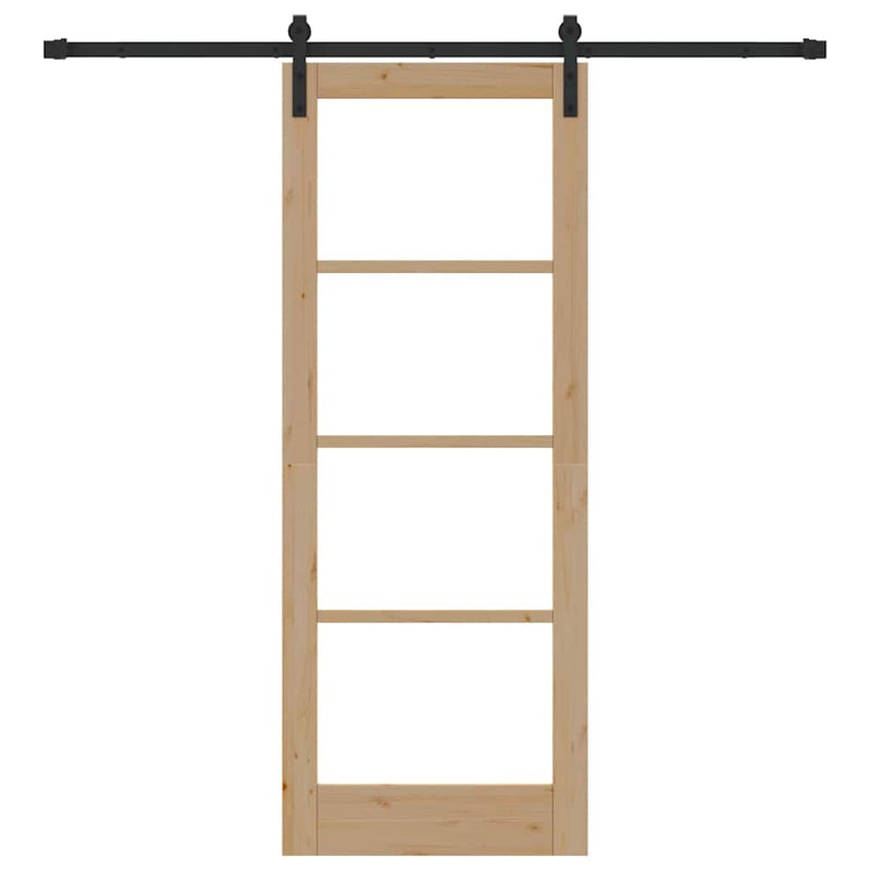 vidaXL Csúszó ajtó ORKDAL Barna 78 x 202 cm Tömör fenyőfa