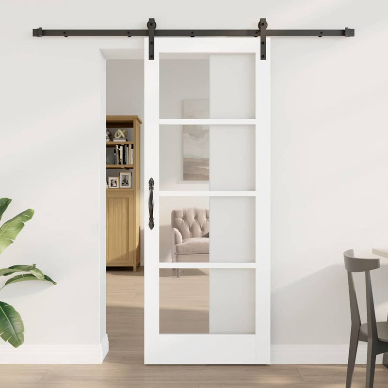 vidaXL Csúszó ajtó ORKDAL Fehér 78 x 202 cm Tömör fenyőfa