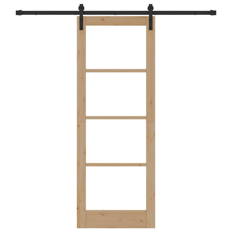vidaXL Csúszó ajtó ORKDAL Barna 78 x 211 cm Tömör fenyőfa